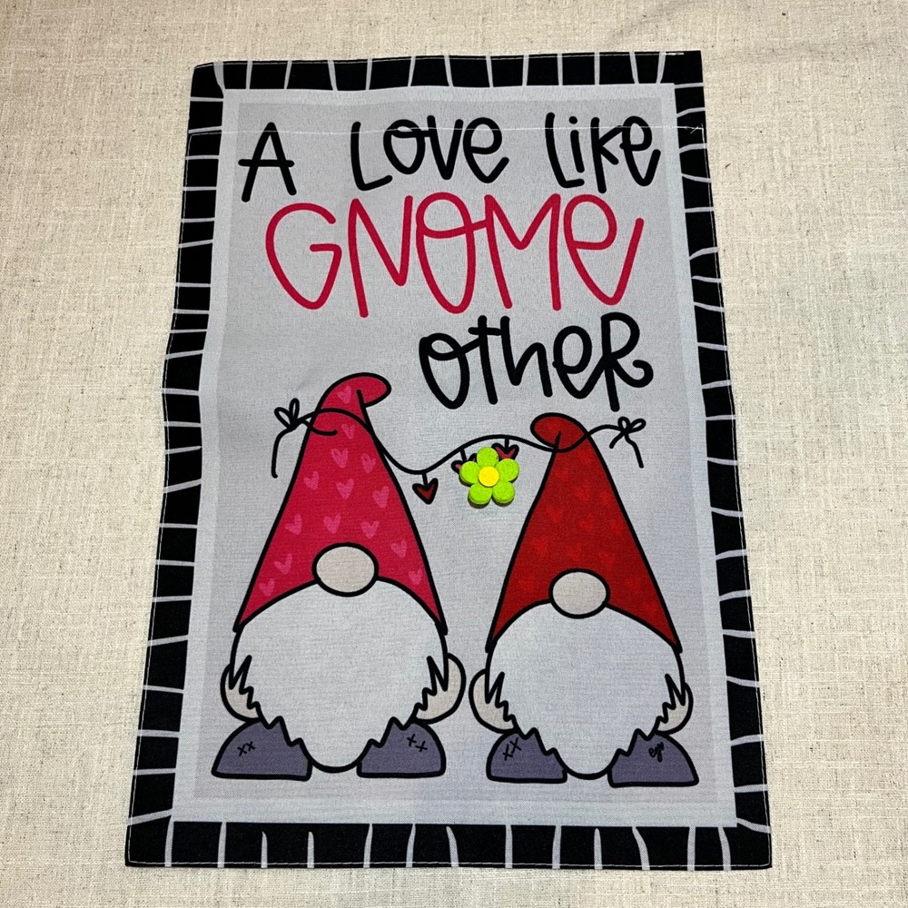 Gnome Valentine Garden Flag Love Like Gnome Other Decorative‎